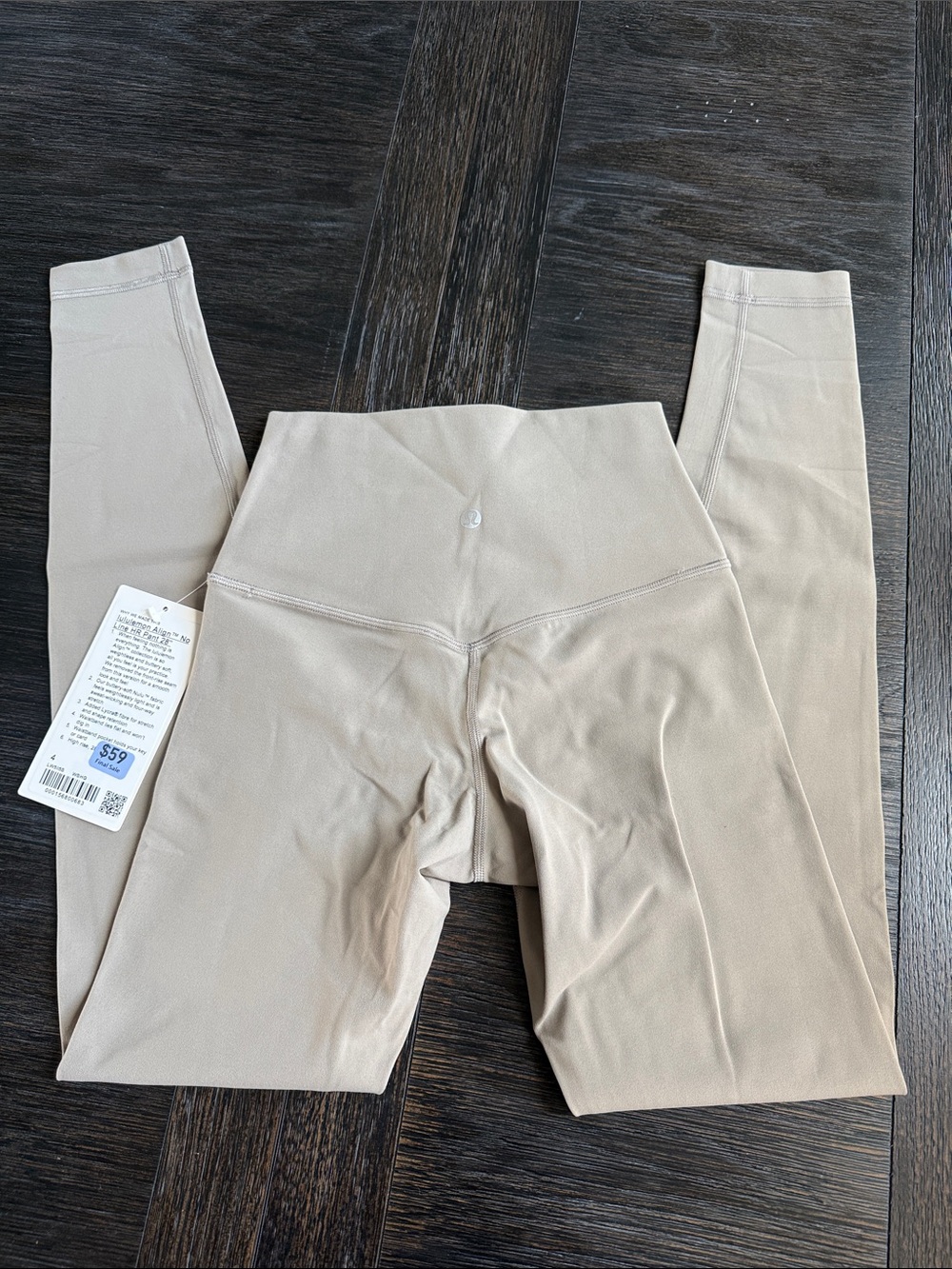 Lululemon High-Waist Ash Grey no line Align Leggings sz 4 28” inseam NWT